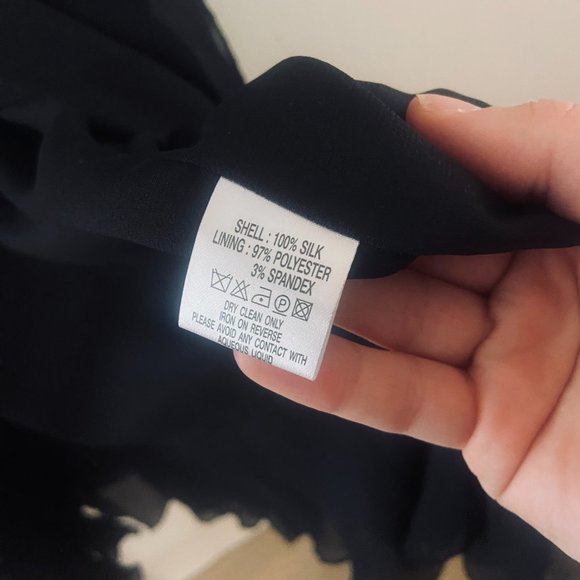 Hobbs of London Dress Black Silk Wrap Chiffon Size 10 - Picture 8 of 10